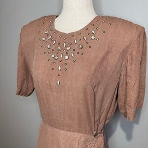 Vintage Scarlett Dress – Ruched Waist with Gem Embellishment | Size 11/12